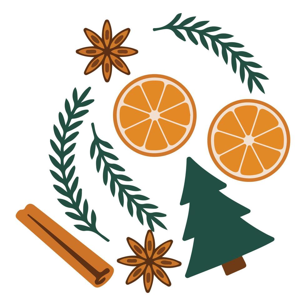 Christmas mulled wine spices illustration vector