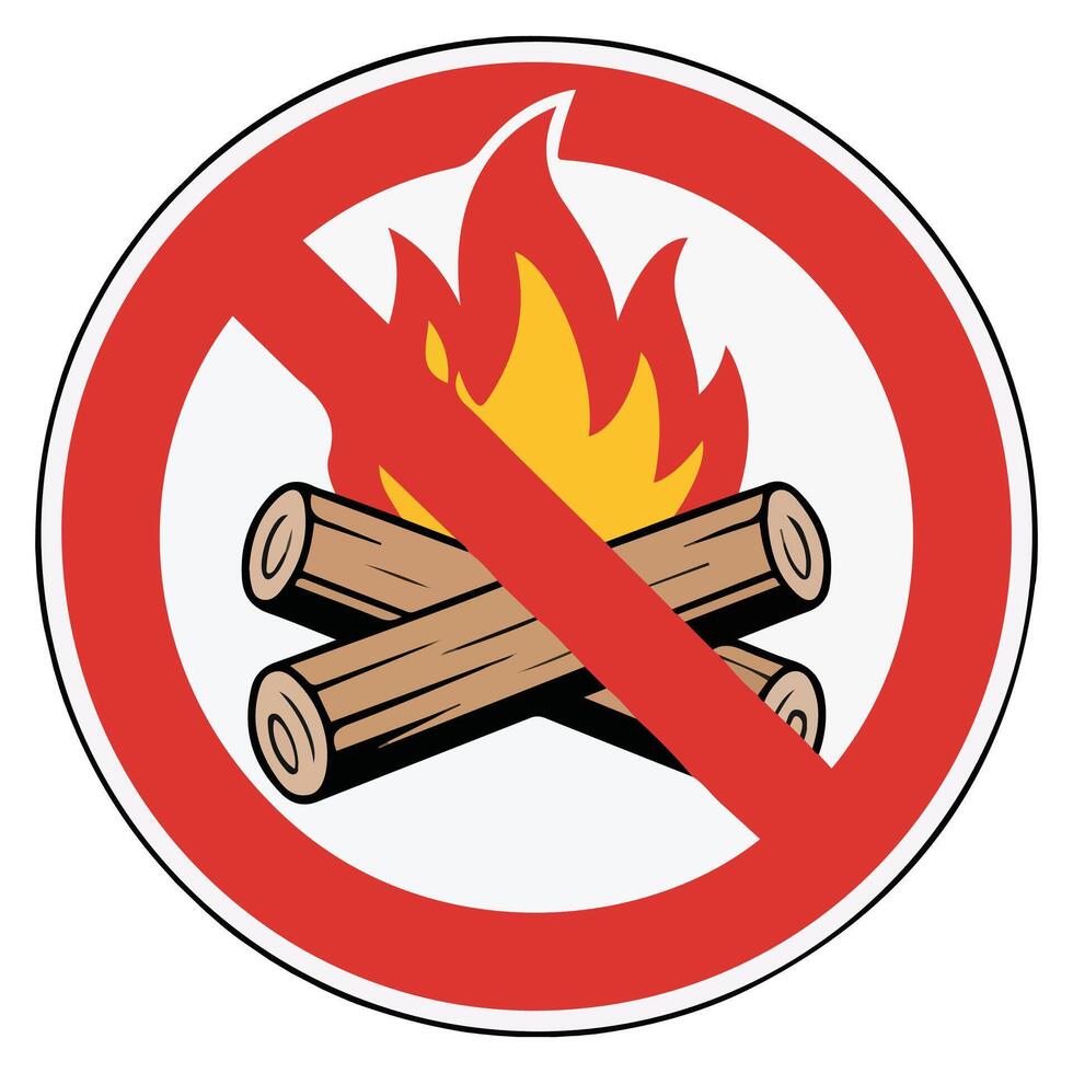 No fire prohibition sign isolated white vector