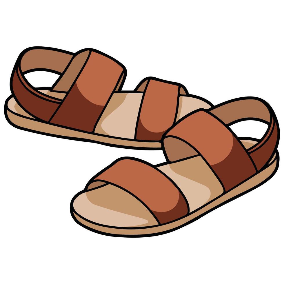 Beach sandal flip flop isolated white vector