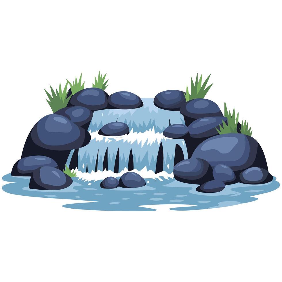 Nature waterfall icon isolated white vector