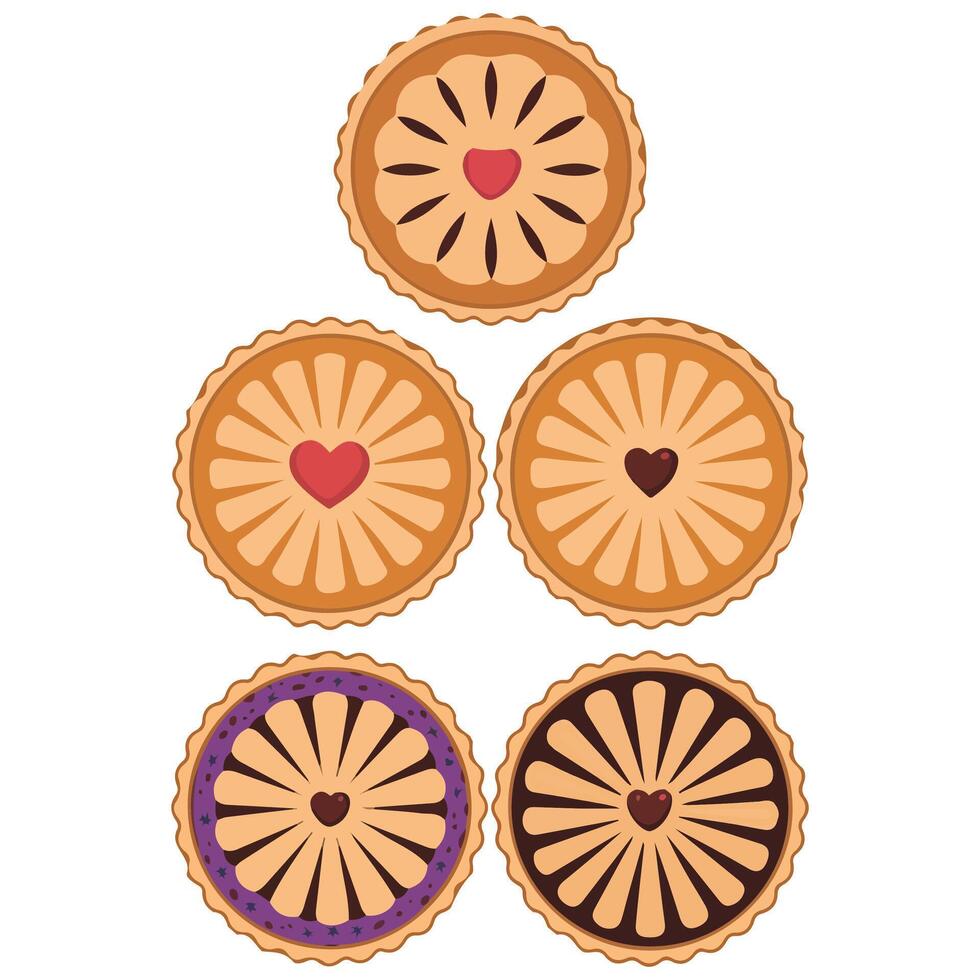 Sweet bakery doodle icons set vector