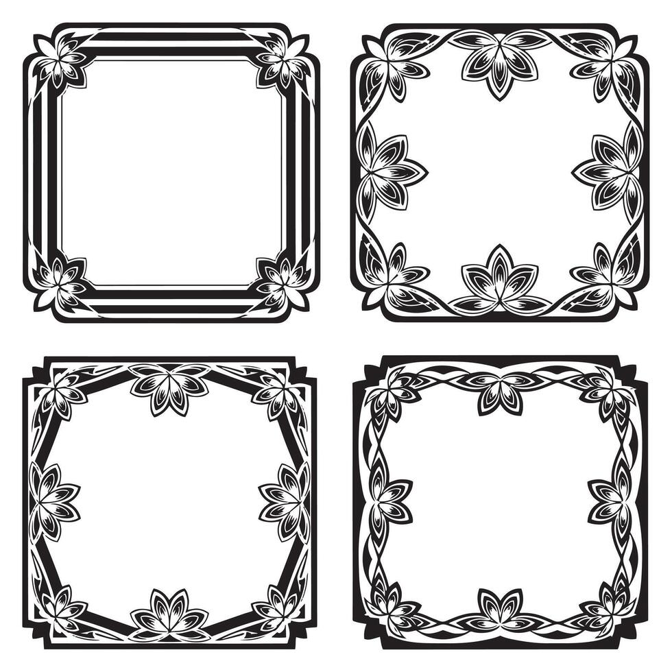 Unique Creation Themed Decorative Floral Frames Packs vector