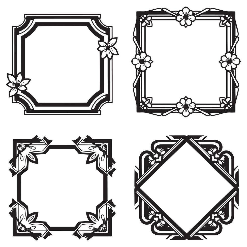 Modern Abstract Shape Decorative Line Art Frames vector