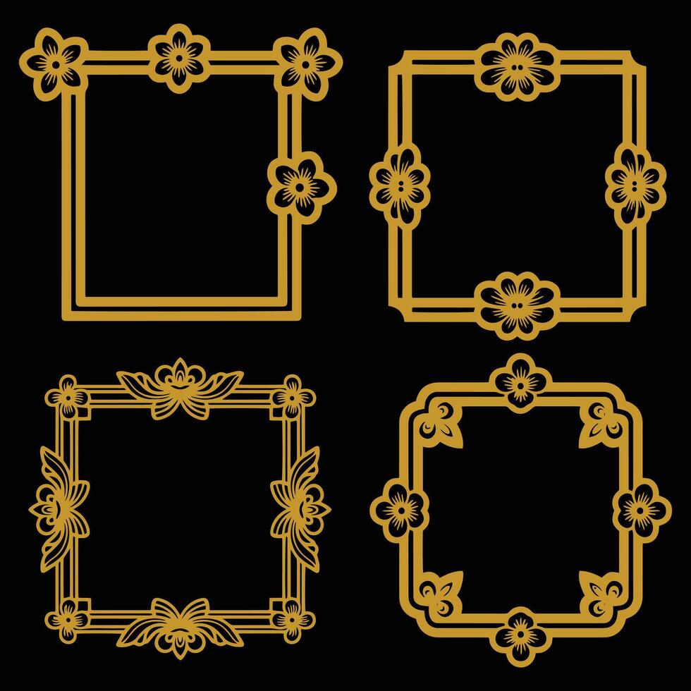 Elegant Floral Frames Premium Decorative Set Packs Sophisticated Charm vector