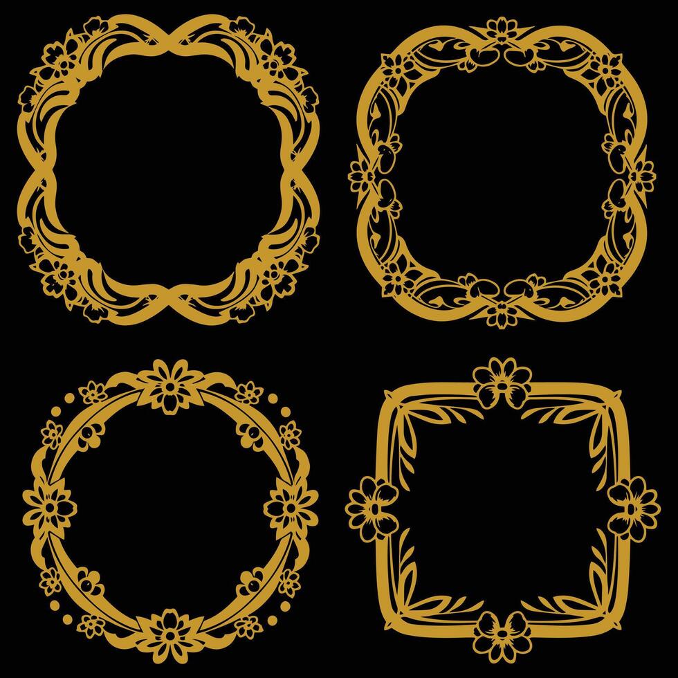 Universal Floral Frames Premium Decorative Elements Collection Broad Appeal vector