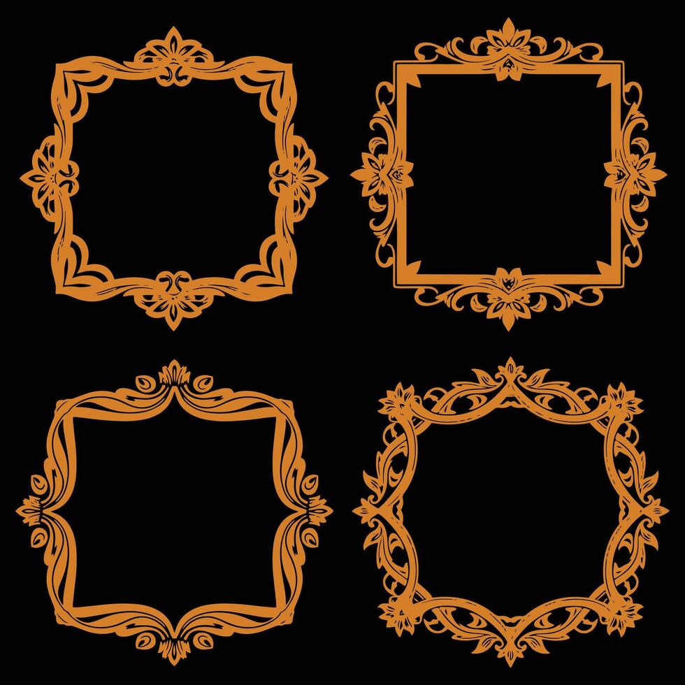 Pure Floral Frames Premium Decorative Set Packs Clean Design vector