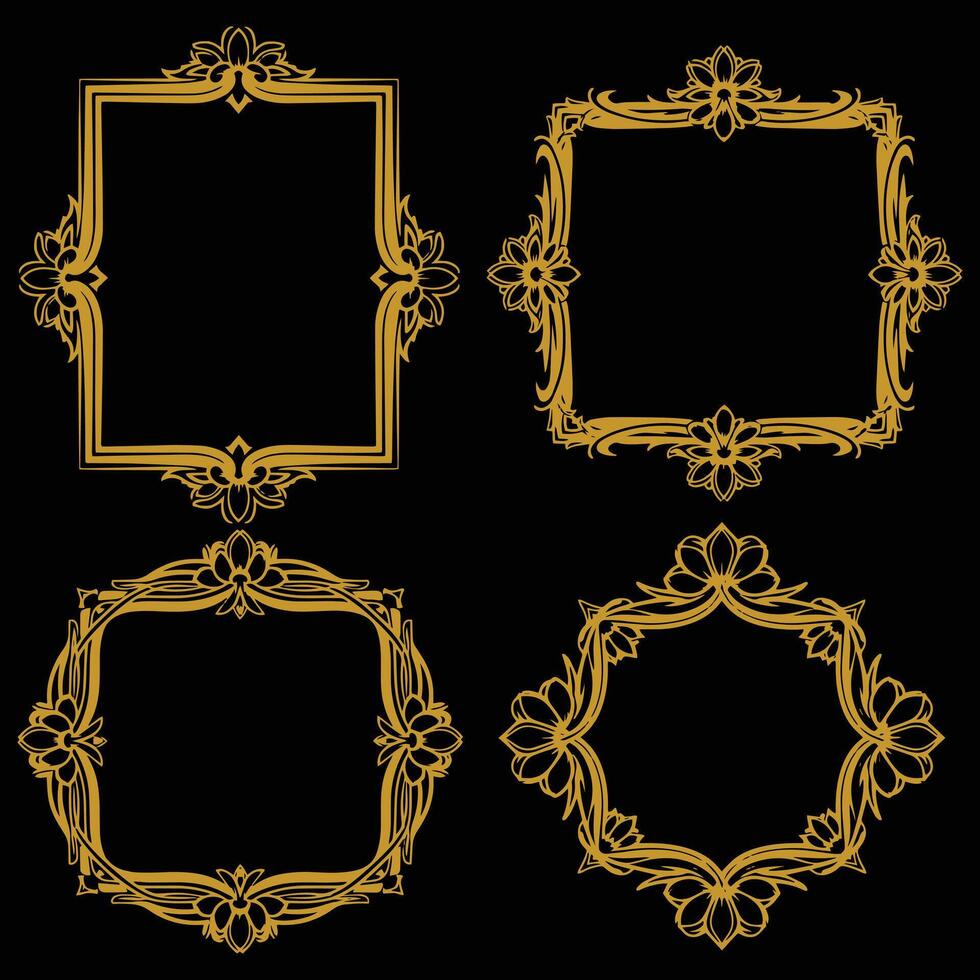 Serene Floral Frames Premium Decorative Set Packs Calm Visuals vector