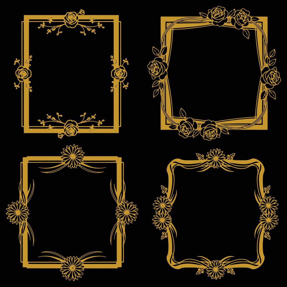 Luxurious Bloom Floral Borders Decorative Collection for Premium Design vector