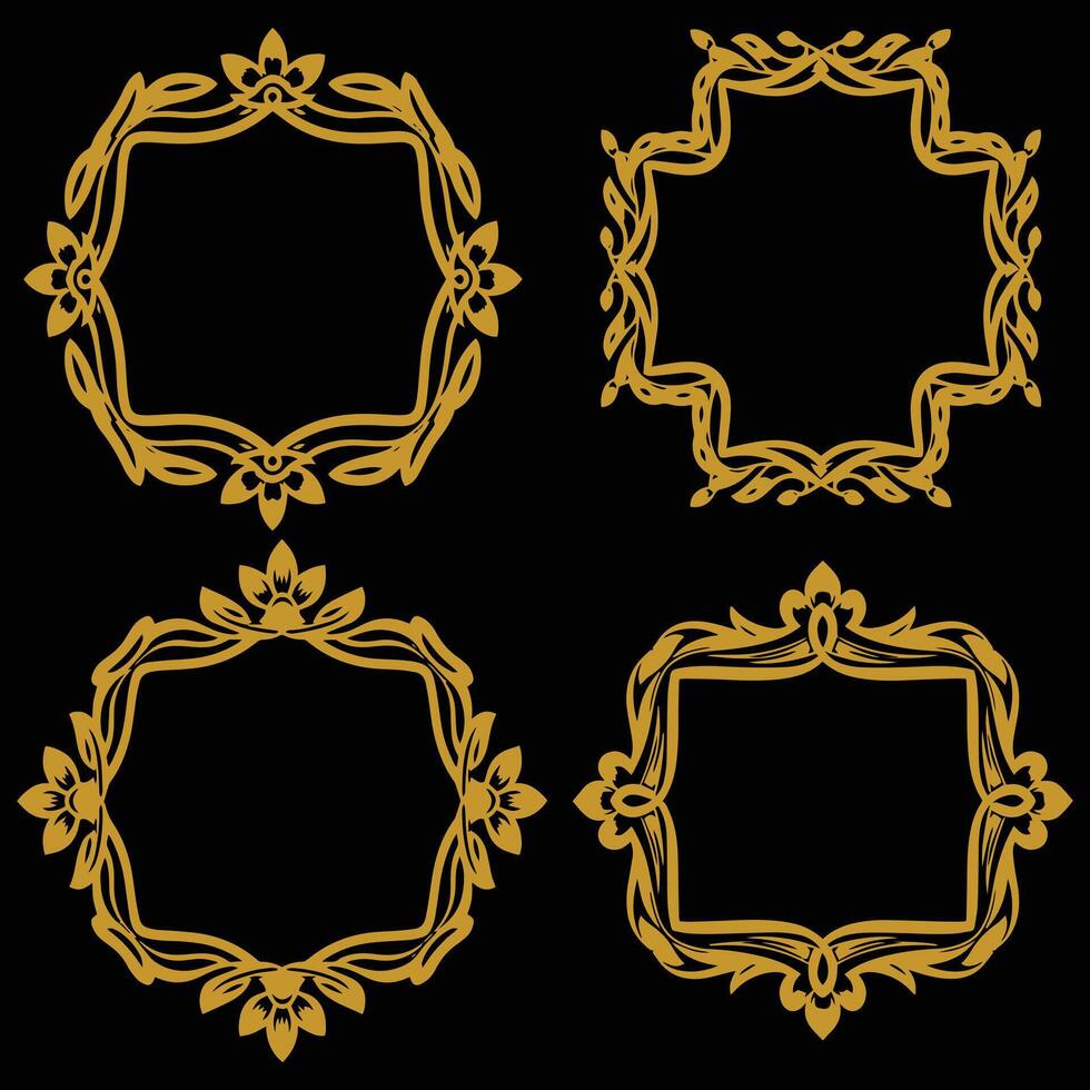 Timeless Floral Frames Premium Decorative Set Packs Romantic Flourishes vector