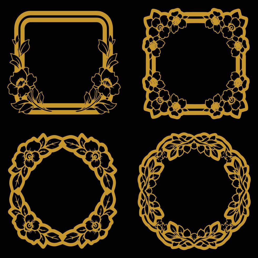 Delightful Floral Frames Premium Decorative Elements Collection for Joy vector
