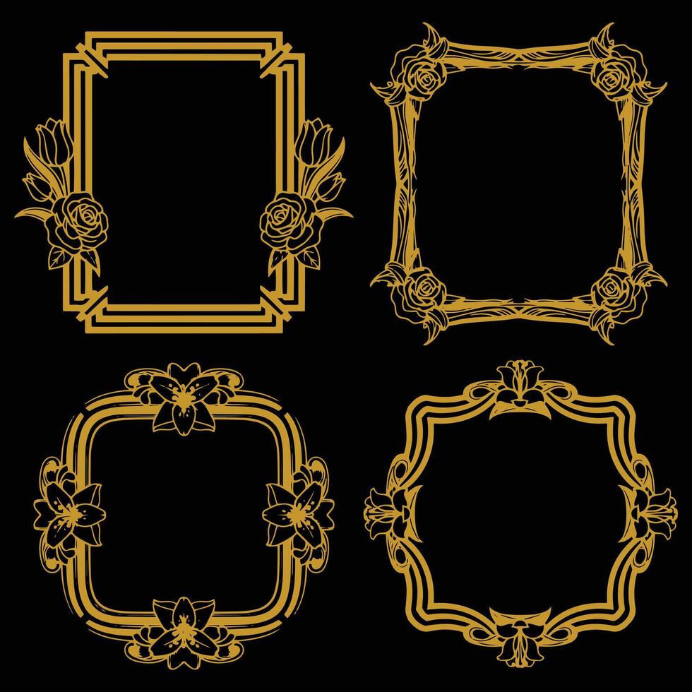 Luxurious Floral Borders Decorative Collection for Premium Design vector