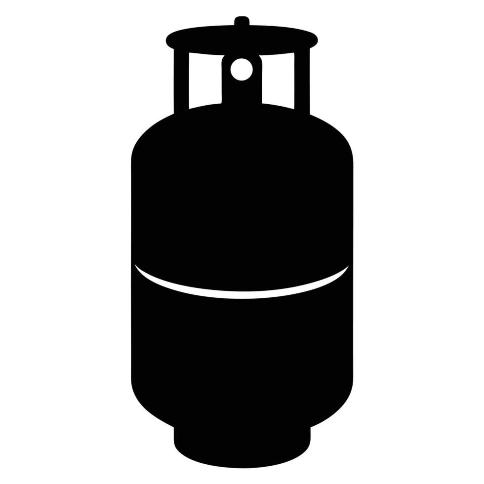 Black silhouette of a propane gas cylinder tank vector