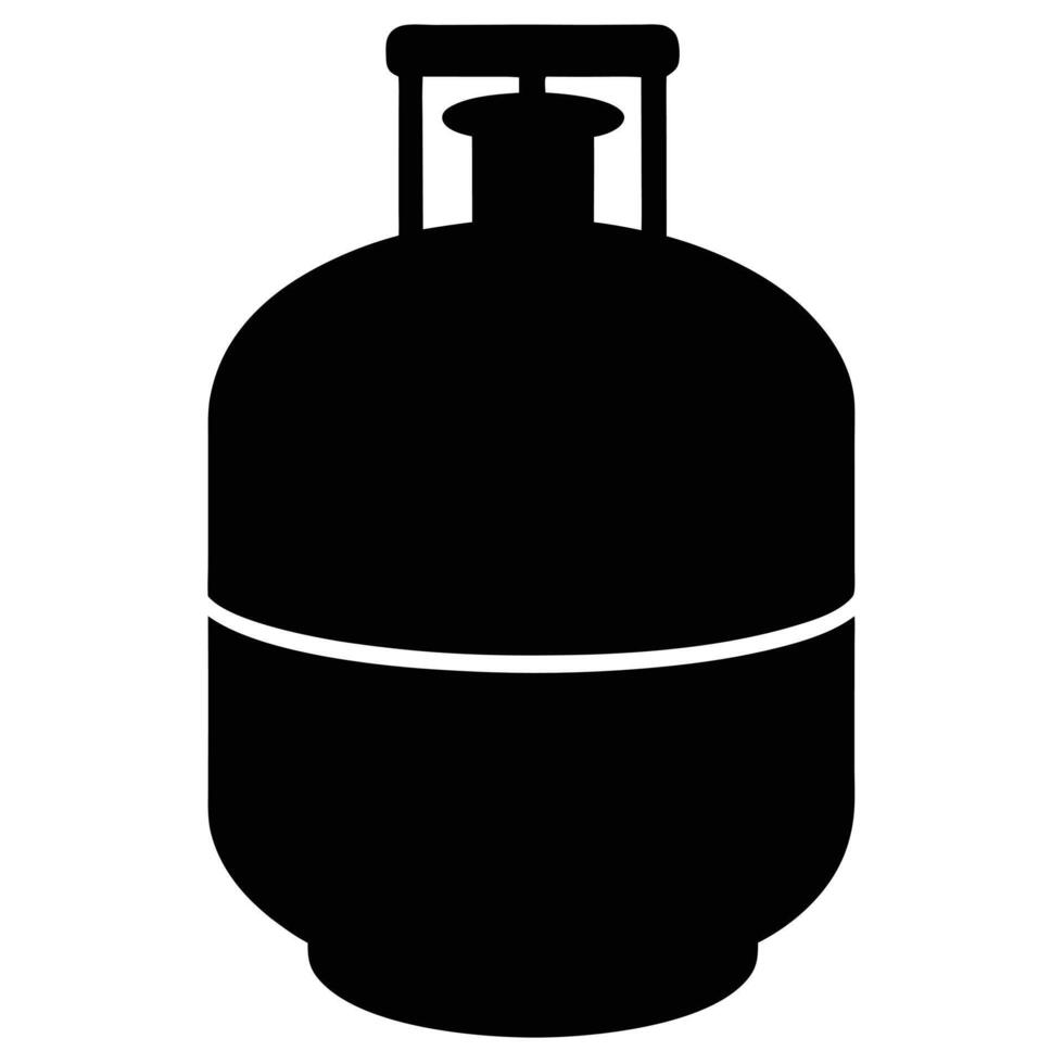 Silhouette of a propane gas cylinder tank fuel vector