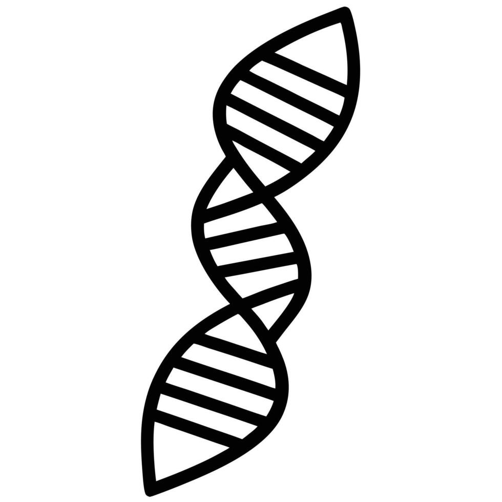 Detailed black dna double helix illustration genetics biology vector