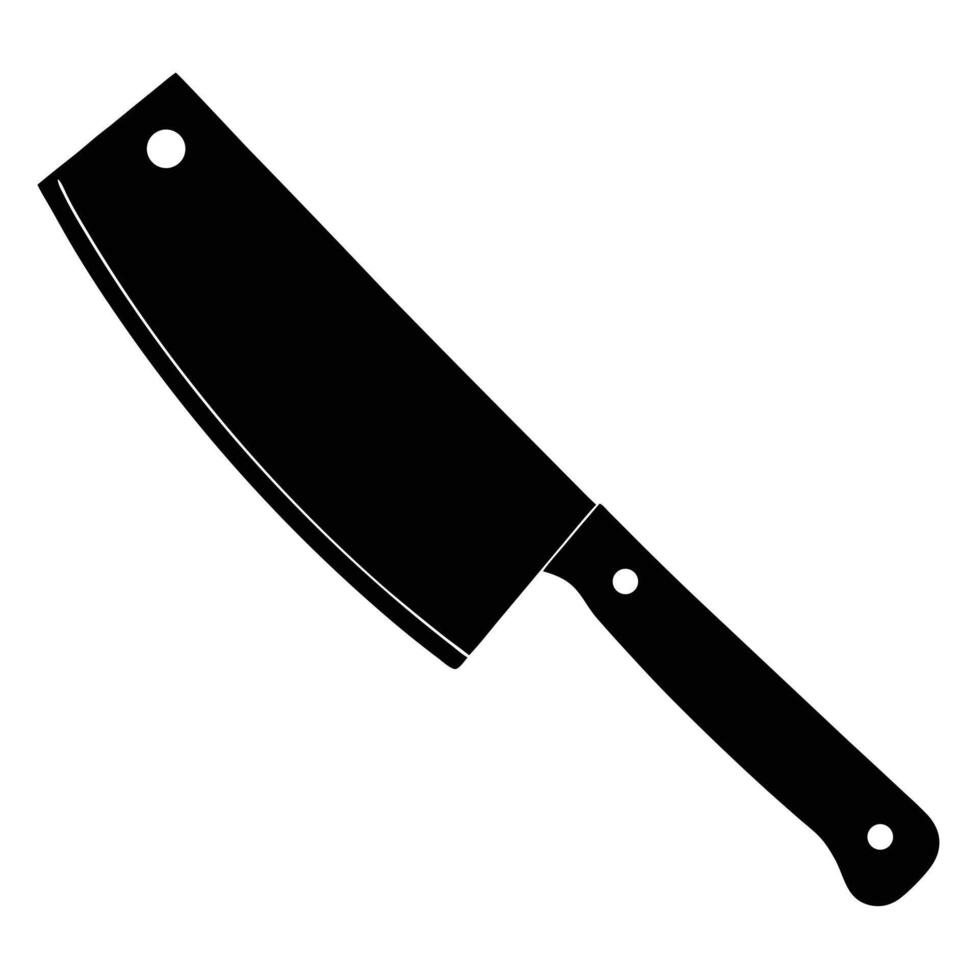 Black cleaver sharp imposing kitchen tool knife cooking vector