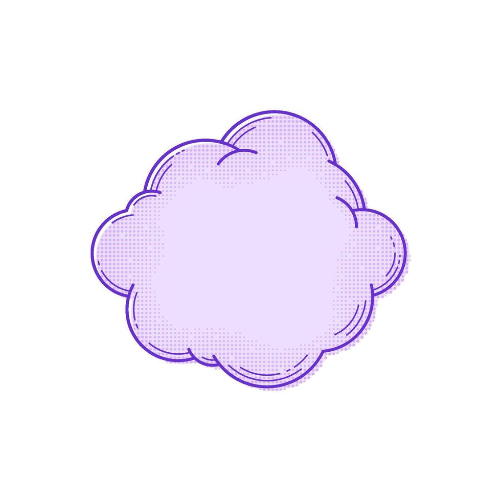 Text box template in comic style. Empty halftone text bubble. Pop art cloud for banner. Comic box balloon. Message or speech bubble. vector