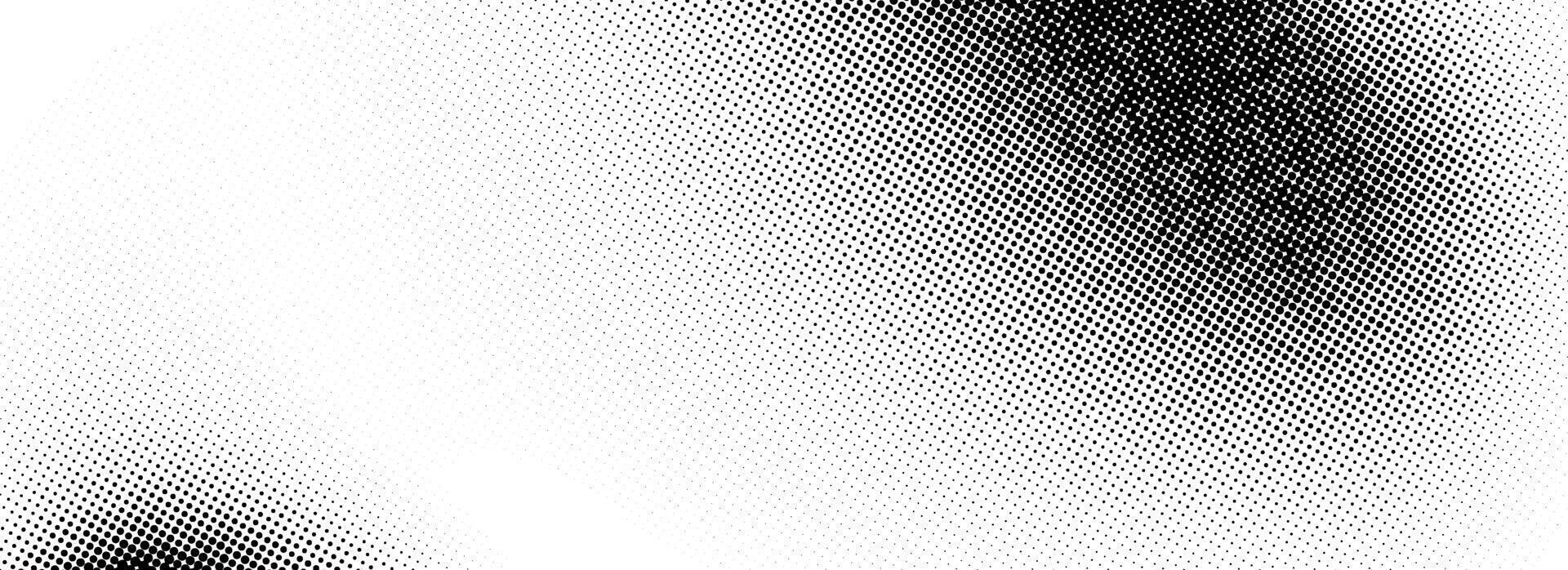 Grunge halftone gradient texture. Black pixelated grange backdrop. Weathered grit noise background. Damaged glitched print overlay. Fade gritty sand wallpaper. Old smudged texture surface vector