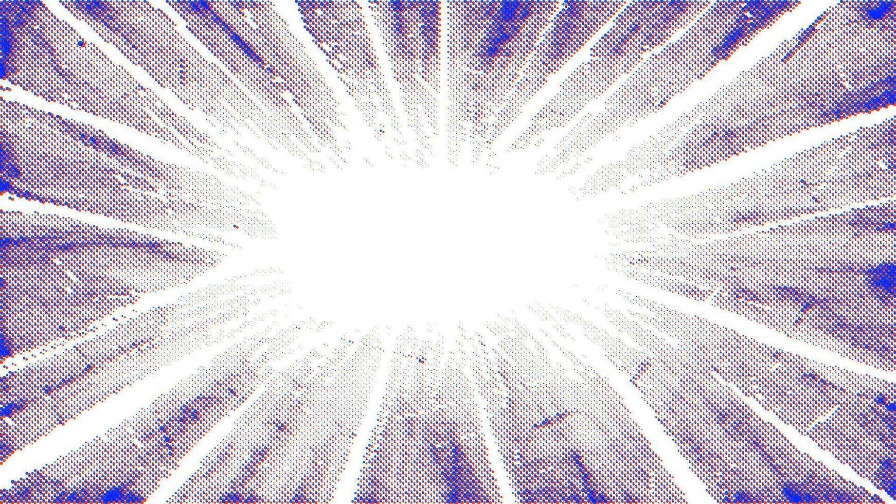 Halftone radial texture. Comic style grain background. Pop art purple textured frame. Grunge speckle effect. Dotted particles print wallpaper. Purple pixelated gradient backdrop vector