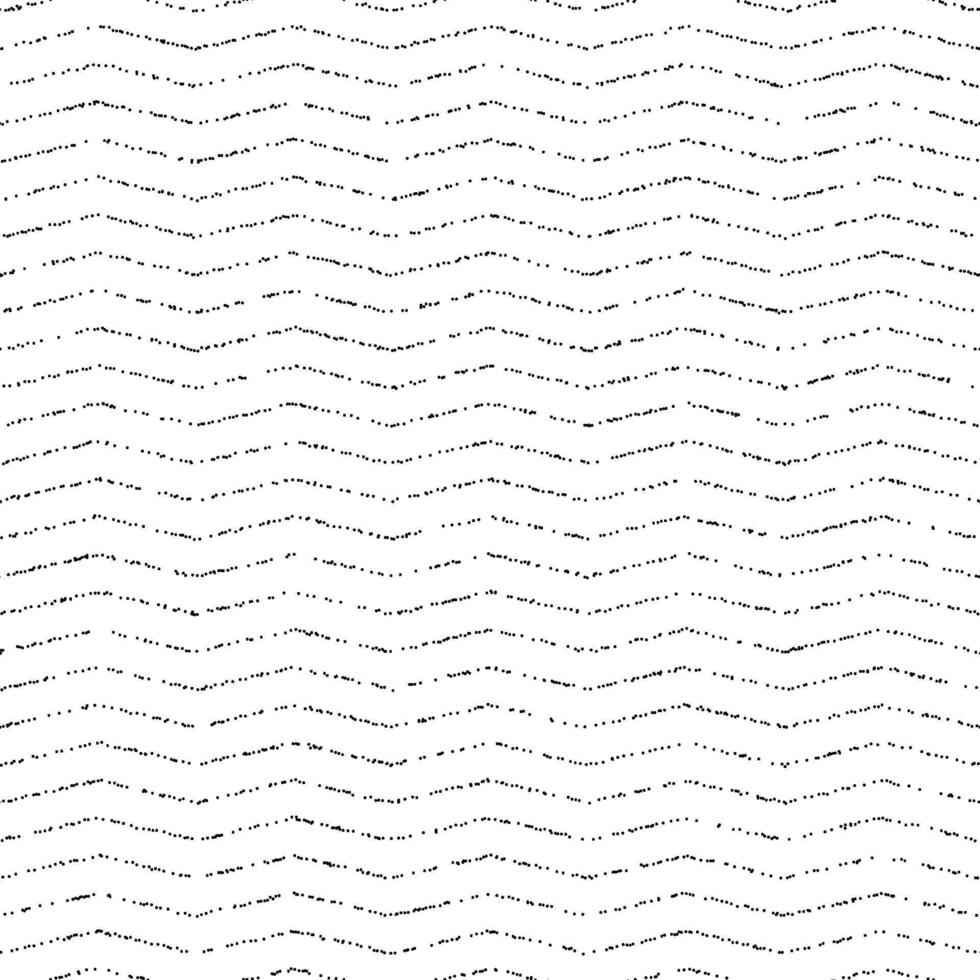 Dotted zig-zag lines seamless pattern. Black and white stipple background. Horizontal Polka dot stripes repeating wallpaper. Abstract minimalistic texture. Monochrome texture. vector