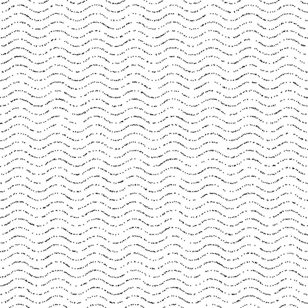 Dotted wave lines seamless pattern. Black and white wavy stipple background. Horizontal Polka dot stripes repeating wallpaper. Abstract minimalistic texture. Monochrome texture. vector