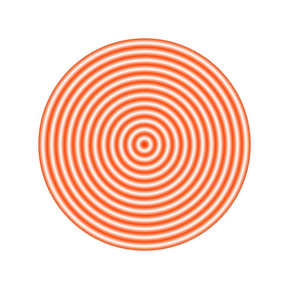 Red concentric ripple circles. Sonar or sound wave rings. Epicentre, target, radar concept. Radial signal or vibration element vector