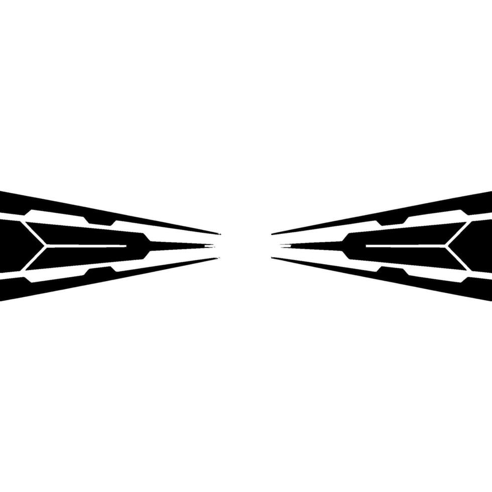 Futuristic Abstract Element, Black Lines On White, Minimalist vector