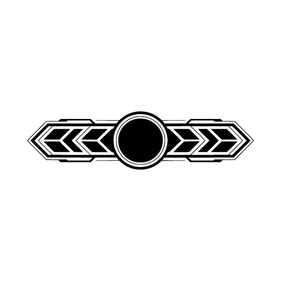 Art Deco Geometric Banner Element Black And White vector