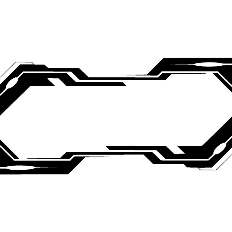Futuristic Tech Frame With Glossy Black Geometric, Abstract Background vector