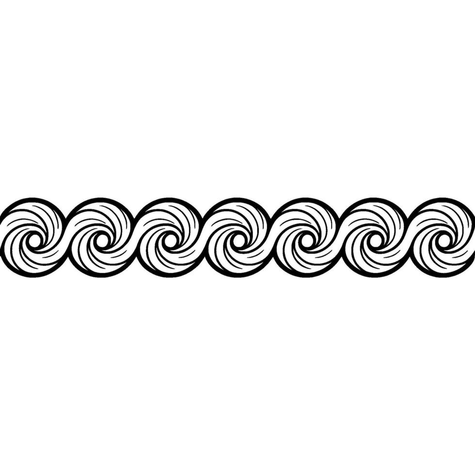 Abstract Swirl Pattern Border Black And White vector