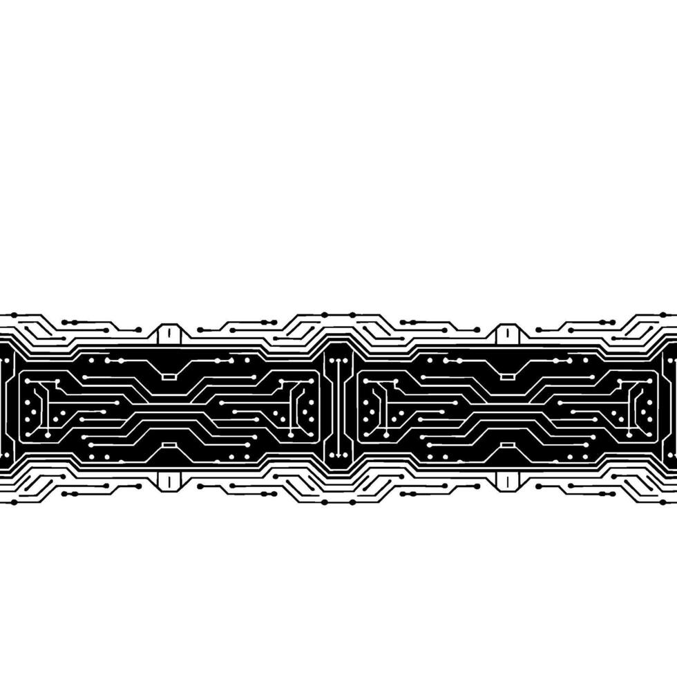 Black And White Circuit Board Border vector