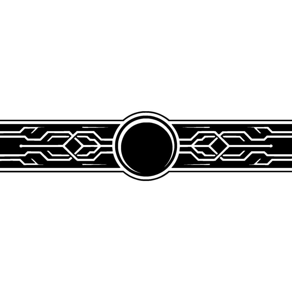 Tech Circuit Banner Element, Black And White Minimalist vector