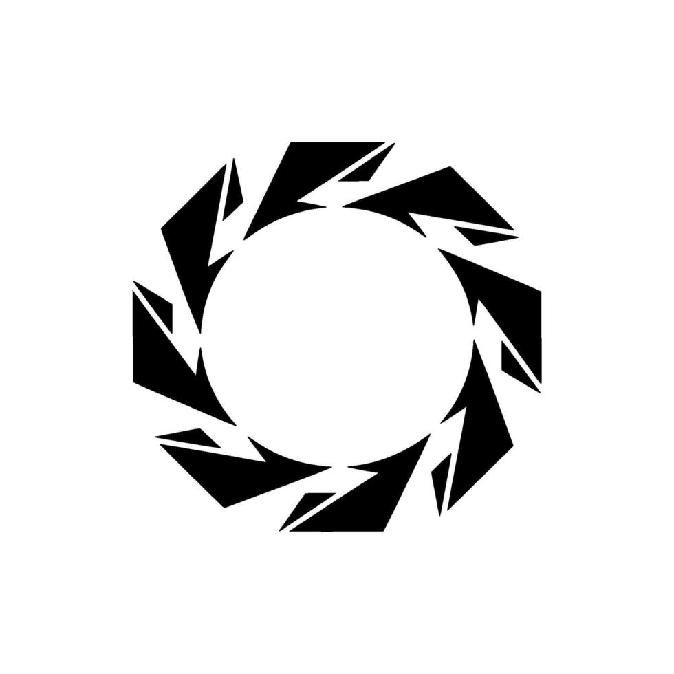Abstract Black Geometric Mandala On White Background vector