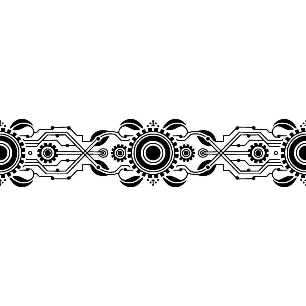 Modern Tech Pattern Border Abstract Circuitry vector