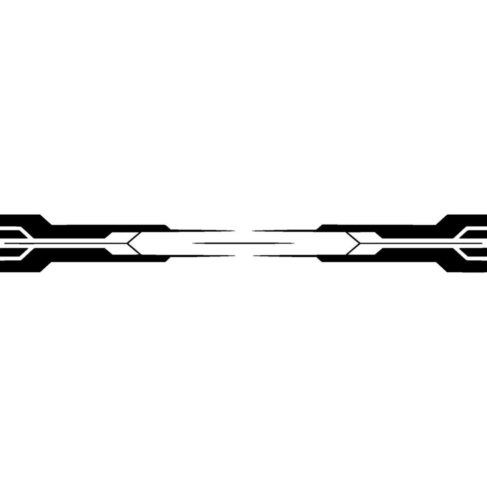 Futuristic Tech Stripe, Minimalist Black On White Background vector