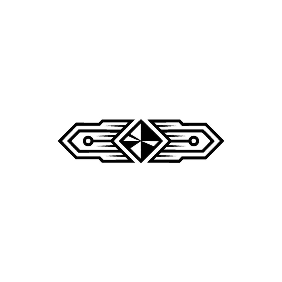 Geometric Black And White Badge Element On White Background vector