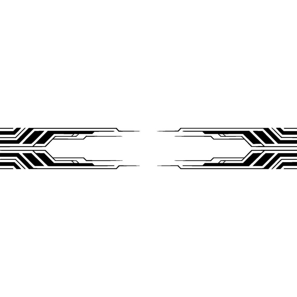 Abstract Tech Black Geometric Lines On White, Digital Element vector