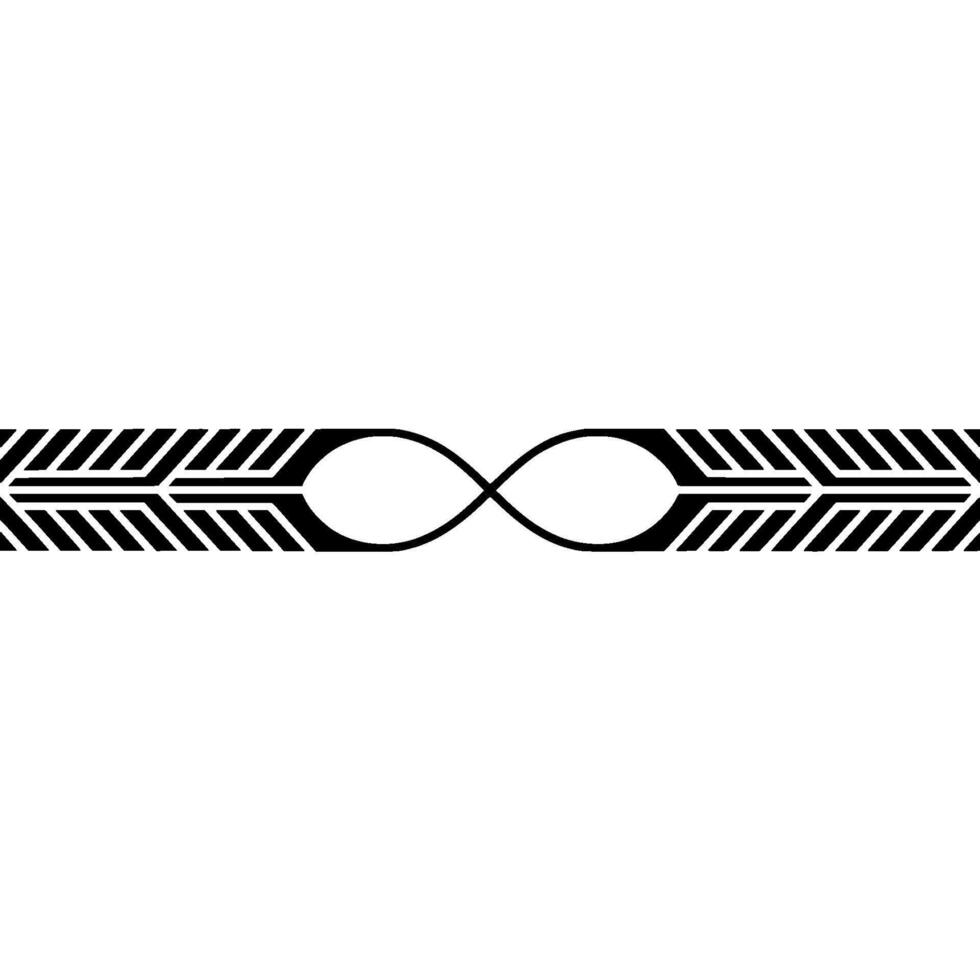 Minimalist Infinity Symbol With Geometric Arrows, Black And White vector