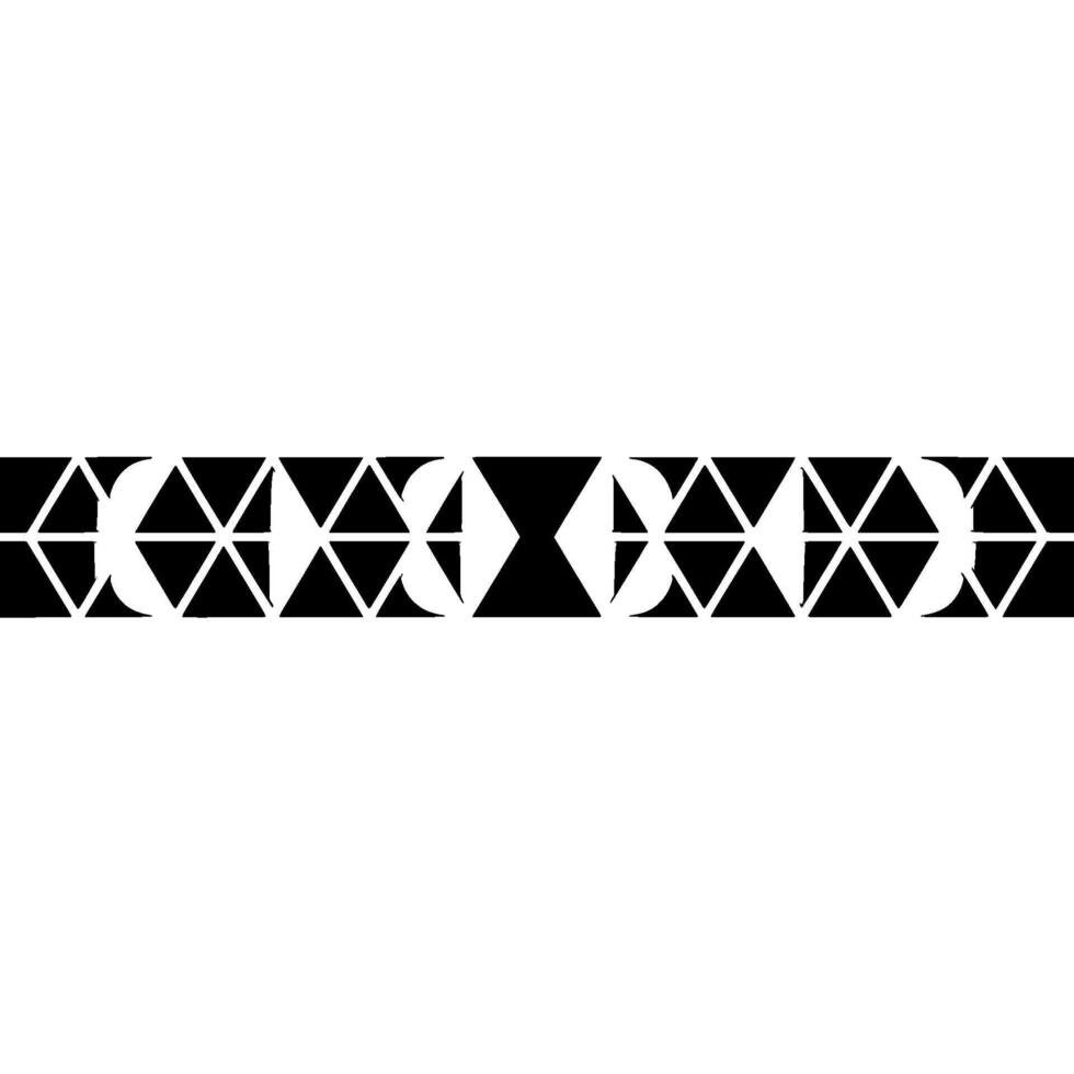 Geometric Black White Pattern Border, Abstract - Monochrome vector