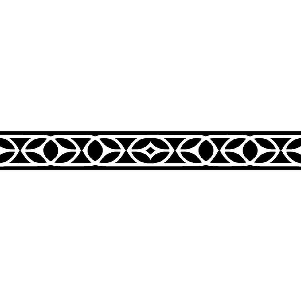 Minimalist Geometric Border Black And White Pattern On White Background - Abstract vector