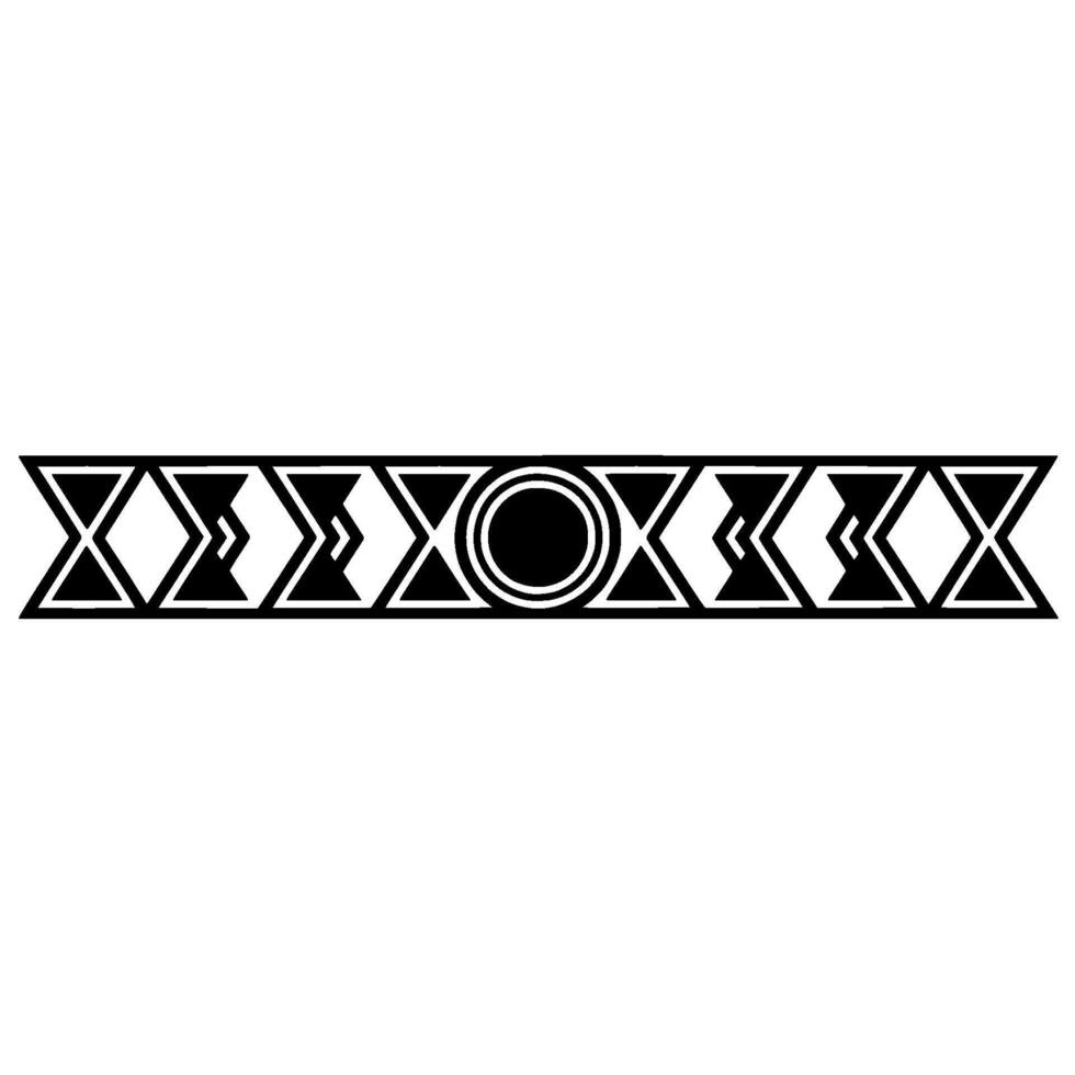 Geometric Border Black Tribal Ornament On Gradient Background vector