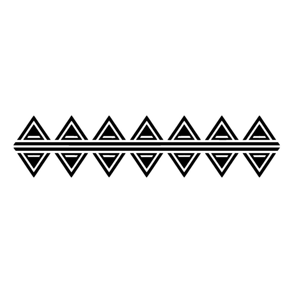 Geometric Tribal Pattern, Monochrome Border Element vector