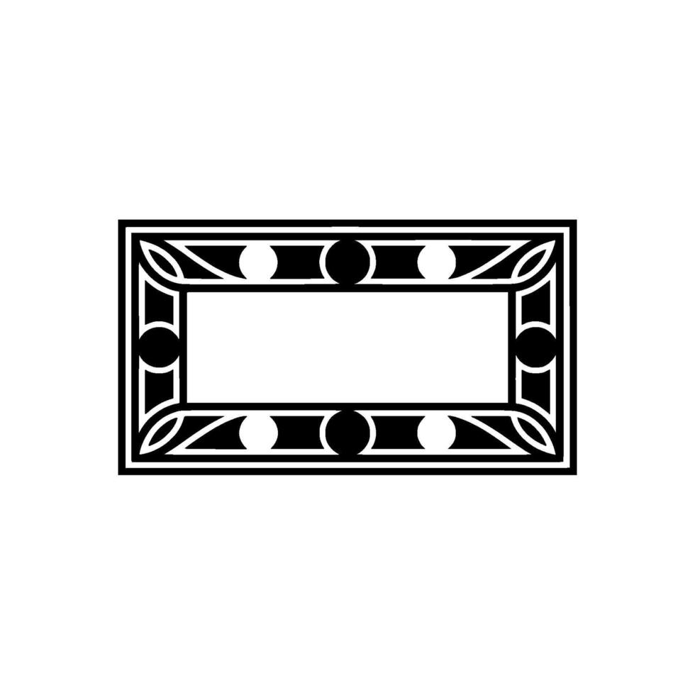 Art Deco Frame Silhouette, Black White, Minimalist vector
