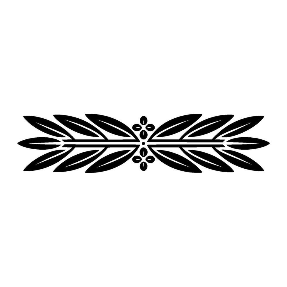 Elegant Black White Laurel Wreath Border vector