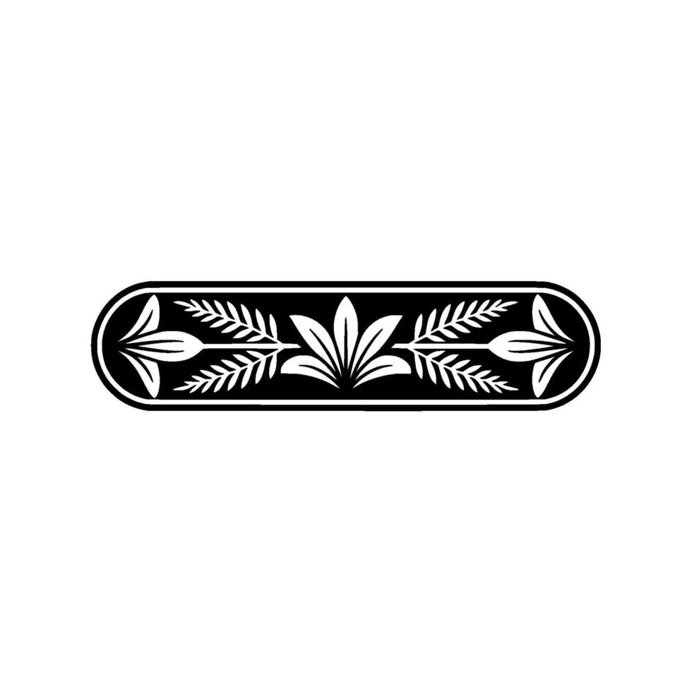 Elegant Floral Border in Black and White, Isolated on White vector