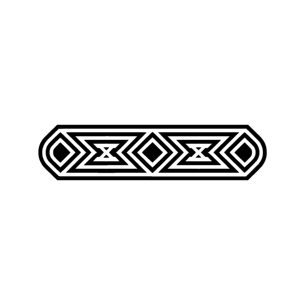 Geometric Border Element Black and White Decorative vector