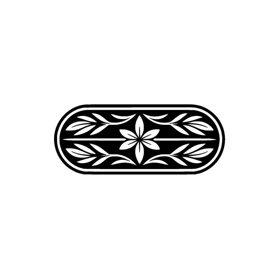 Elegant Floral Ornament in Black and White, Minimalist - Pattern vector