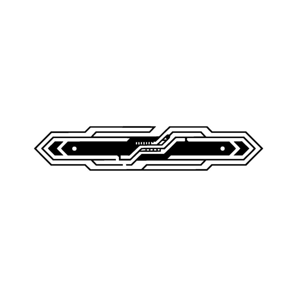 Minimalist Tech Element Circuit Board on White Background vector