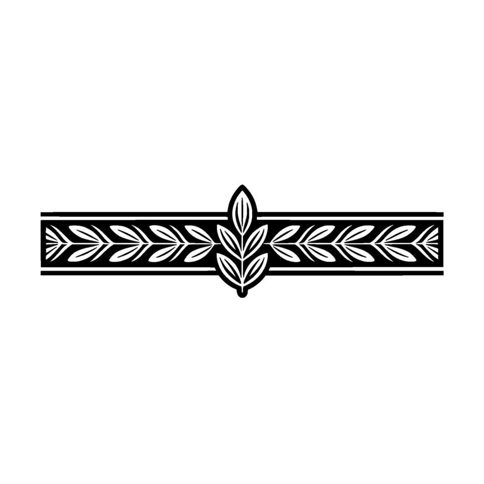 Elegant Black and White Leaf Border for Decor vector