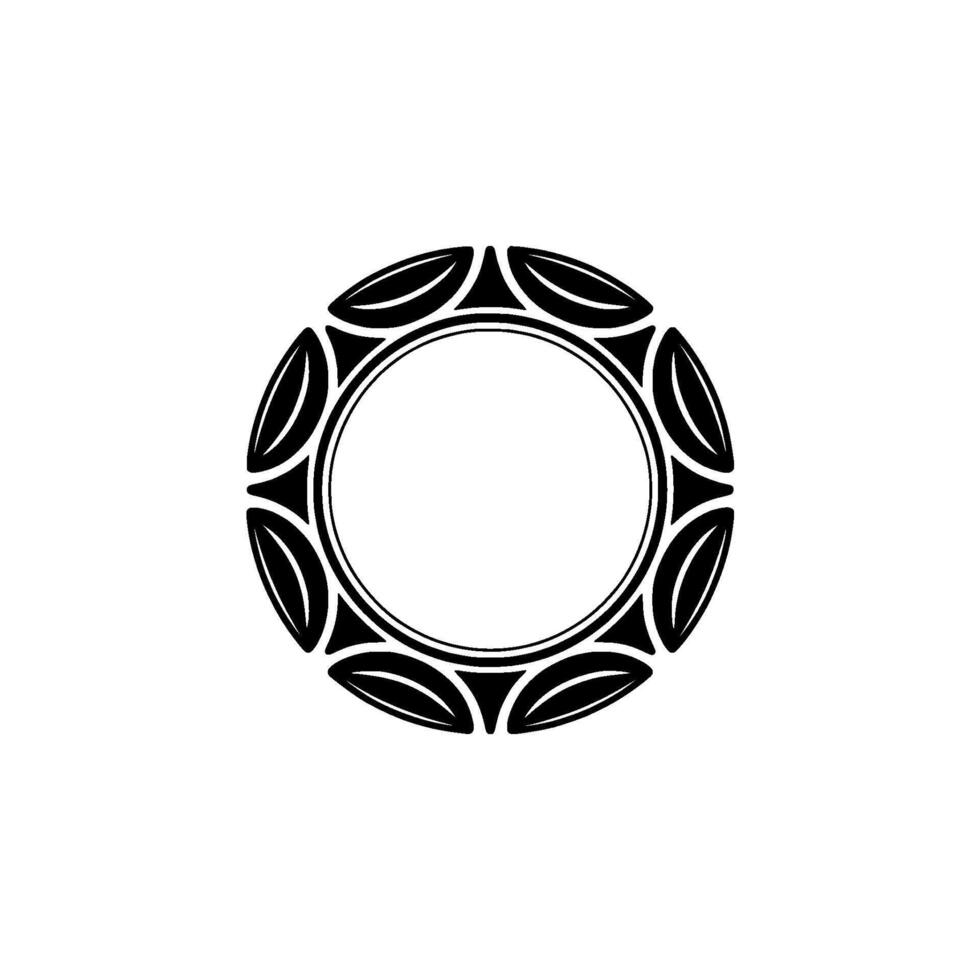 Minimalist Black Circle Frame, Geometric Elements, White Background vector