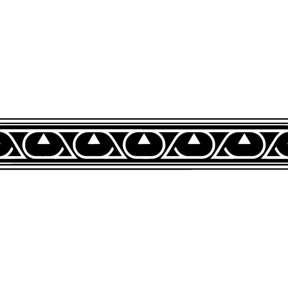 Ornamental Black White Border Geometric Repeating Pattern vector